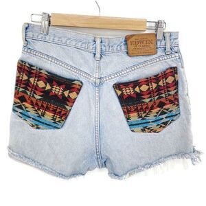 Edwin Jean‎ Cutoff Shorts with Aztec Patches Sz 30